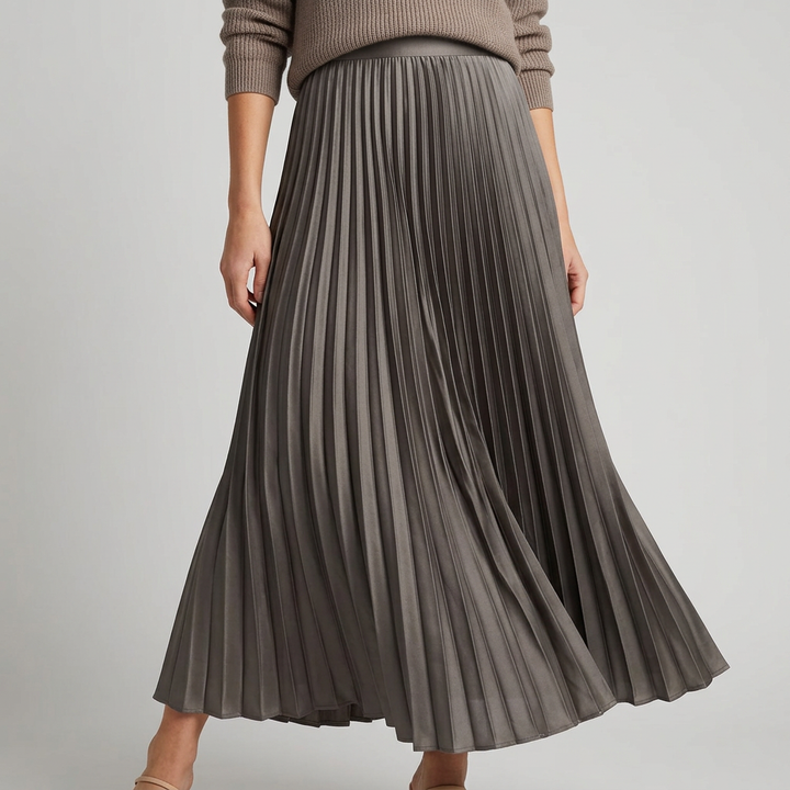 Jacky Pleated Midi Skirt